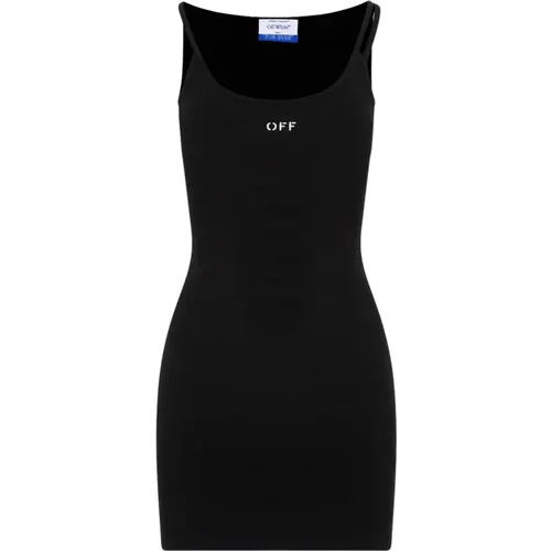 Stamp Rib Tank Dress , female, Sizes: XS, S - Off White - Modalova