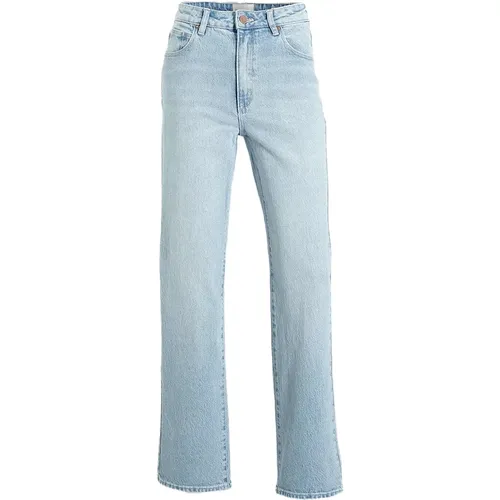 Hellblaue High Straight Leg Jeans , Damen, Größe: W30 - Abrand Jeans - Modalova