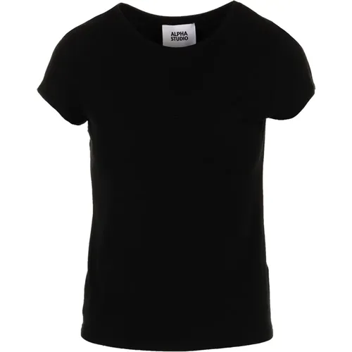 Crew Neck T-Shirt , female, Sizes: L, XS, S - Alpha Studio - Modalova