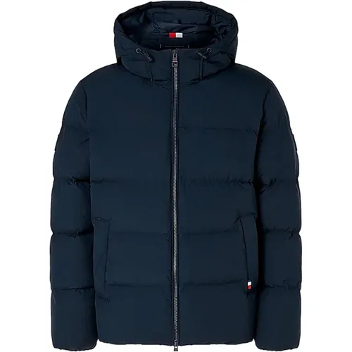 Stilvolle Daunenjacke mit Kapuze , Herren, Größe: S - Tommy Hilfiger - Modalova