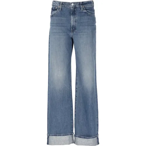 Blaue Baumwolljeans mit Gürtelschlaufen , Damen, Größe: W26 - Mother - Modalova