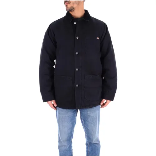 Schwarzer Logo Frontknopf Mantel - Dickies - Modalova