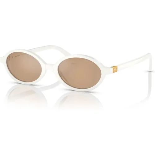 Orange Silver Shaded Sunglasses , female, Sizes: 50 MM - Miu Miu - Modalova