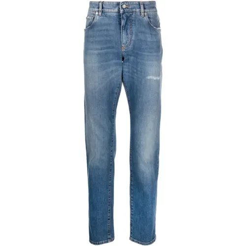 Distressed Slim-Fit Jeans , male, Sizes: L - Dolce & Gabbana - Modalova
