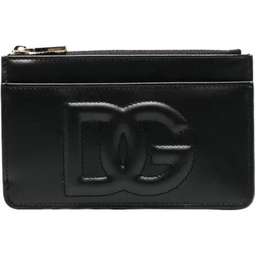 Calf Leather Card Holder , female, Sizes: ONE SIZE - Dolce & Gabbana - Modalova