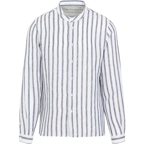Striped Button-Up Shirt White Blue , male, Sizes: XL, L - BRUNELLO CUCINELLI - Modalova