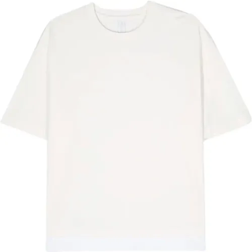Weiße Baumwoll-T-Shirt mit Taillenstreifen , Herren, Größe: L - Neil Barrett - Modalova