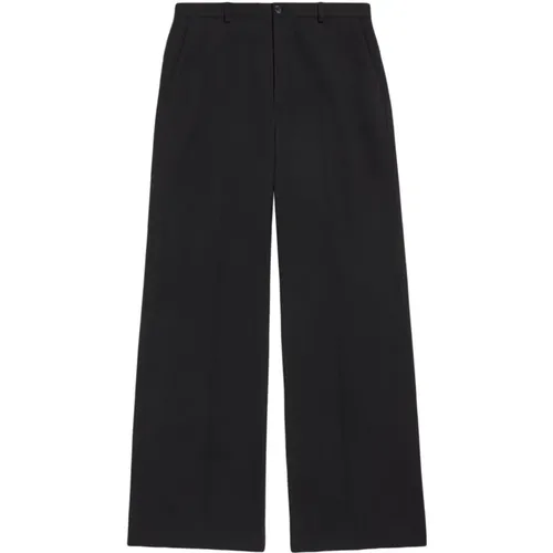 Schwarze Wollweite Hosen Balenciaga - Balenciaga - Modalova