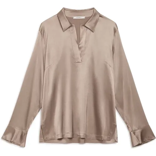 Luxurious Silk Satin Shirt , female, Sizes: L, M, S - Maliparmi - Modalova