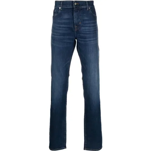 Indigo Slim-Fit Jeans , male, Sizes: W34 - 7 For All Mankind - Modalova