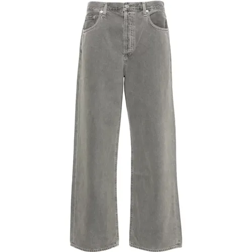 Graue Wide Leg Denim Hose , Damen, Größe: W26 - Agolde - Modalova