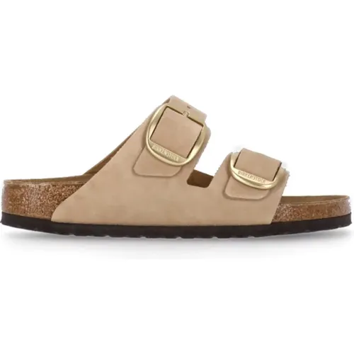 Leder Sandalen Runde Zehe , Damen, Größe: 37 EU - Birkenstock - Modalova