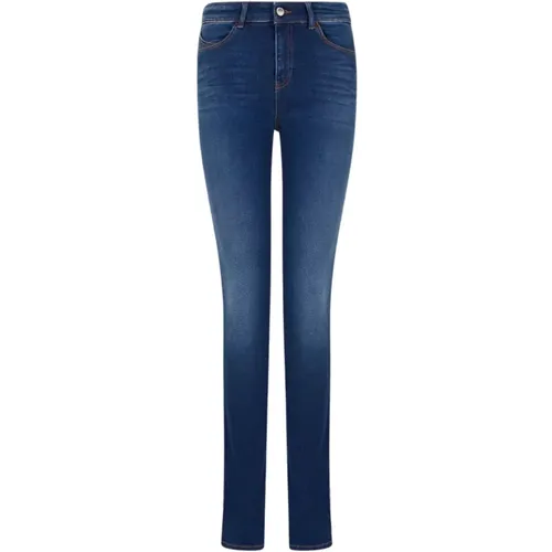 High Waist Skinny Leg Denim Jeans , Damen, Größe: W28 - Emporio Armani - Modalova