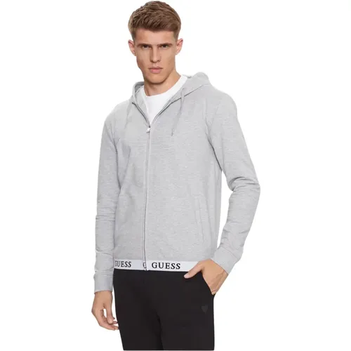 Reißverschluss-Hoodie - Logo bestickt , Herren, Größe: 2XL - Guess - Modalova