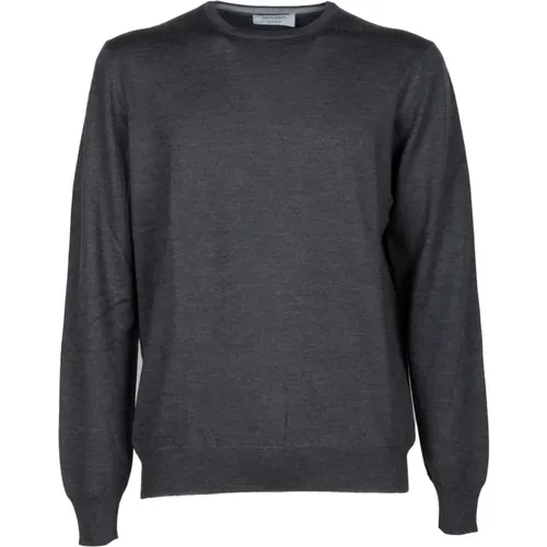 Merino Wool Sweater in Anthracite , male, Sizes: 3XL, 2XL, 4XL, 5XL - Gran Sasso - Modalova