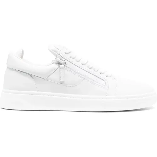 Weiße Leder Freizeit Sneakers , Herren, Größe: 44 EU - giuseppe zanotti - Modalova