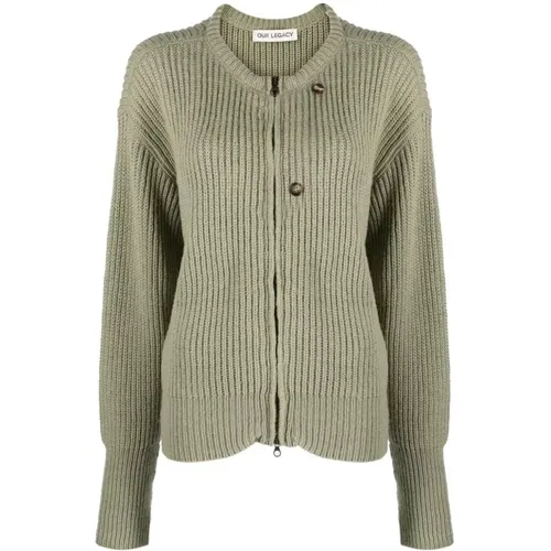 Grüner Zip Wrap Cardigan , Damen, Größe: M - Our Legacy - Modalova