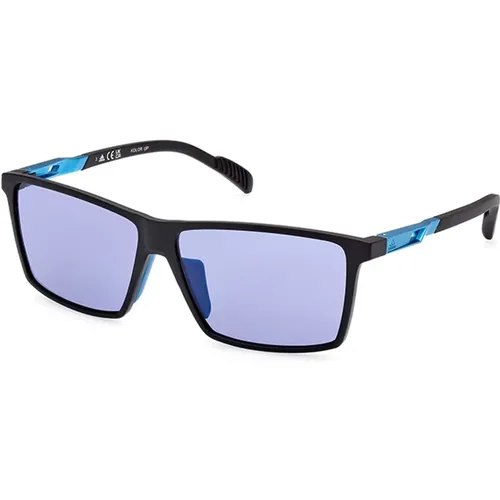 Sportliche Blaue Sonnenbrille , Herren, Größe: 60 MM - Adidas - Modalova