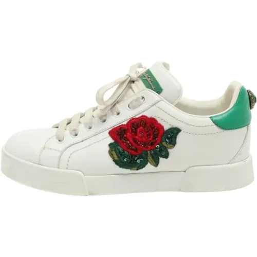 Pre-owned Leather sneakers , female, Sizes: 4 1/2 UK - Dolce & Gabbana Pre-owned - Modalova