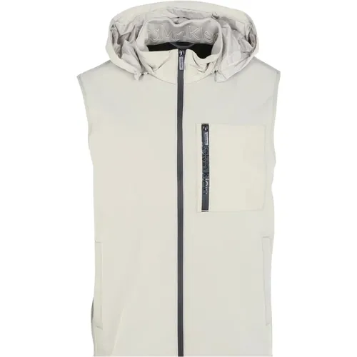 Men's Softshell Hooded Vest with Pocket , male, Sizes: M, S - Calvin Klein - Modalova