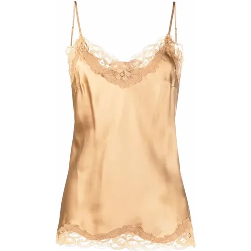 Braunes Blumiges Camie Top , Damen, Größe: M - Gold Hawk - Modalova