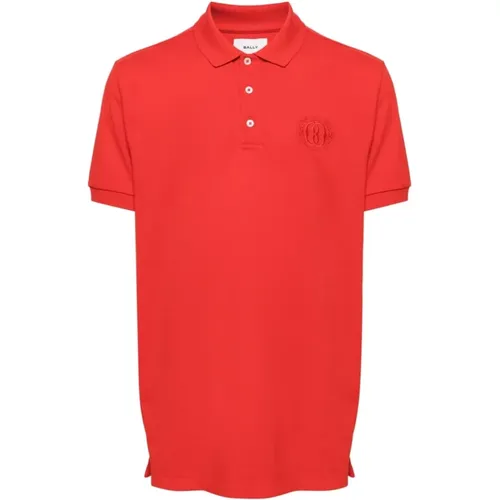 Rotes Polo-Shirt mit Besticktem Logo - Bally - Modalova