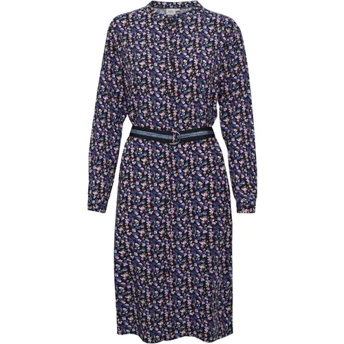 Feminine Shirt Dress Black Forest Violets , female, Sizes: XL, L, M, 2XL - Saint Tropez - Modalova