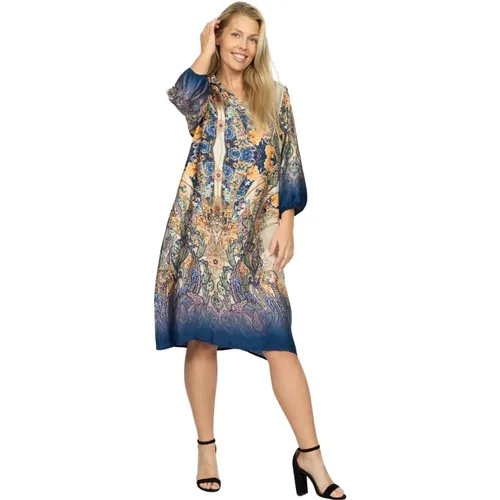 Blue Paisley Dress Shila.Ea24 Style , female, Sizes: M, L, 2XL, XL - 2-Biz - Modalova