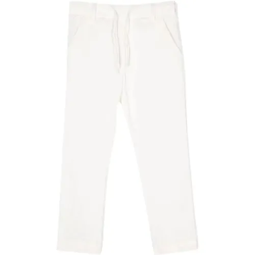 Weiße Slim Fit Hose mit elastischem Bund - Paolo Pecora - Modalova