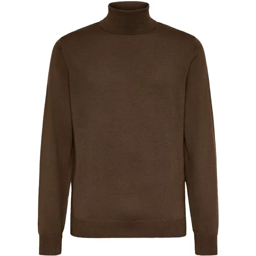 Merinowolle Rollkragenpullover 12 Gg , Herren, Größe: M - Boggi Milano - Modalova