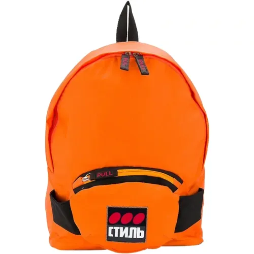 Oranger Stoffrucksack mit Reißverschlusstaschen - Heron Preston - Modalova