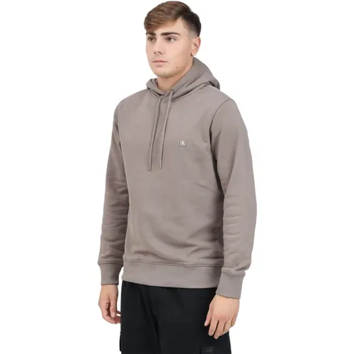 Brauner Kapuzenpullover Herren Casual Logo - Calvin Klein Jeans - Modalova