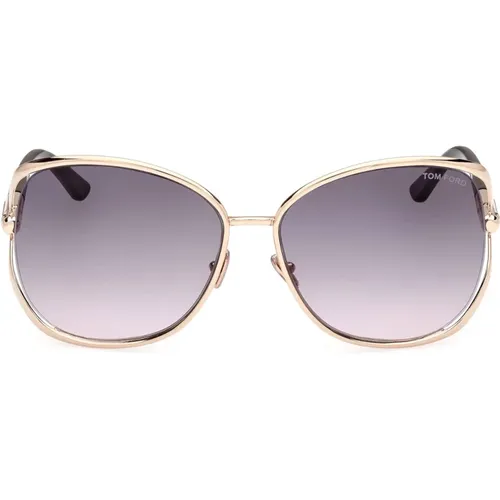 Irregular Shape Sunglasses with Gold Frame , female, Sizes: 62 MM - Tom Ford - Modalova