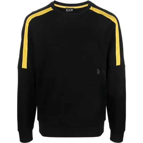 Schwarzer Logo-Sweatshirt Frühling/Sommer 2024 - Emporio Armani EA7 - Modalova