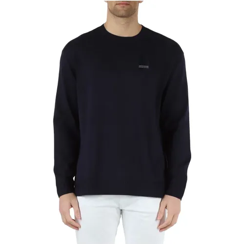 ASV Cotton Crewneck Sweater , male, Sizes: L, M - Armani Exchange - Modalova