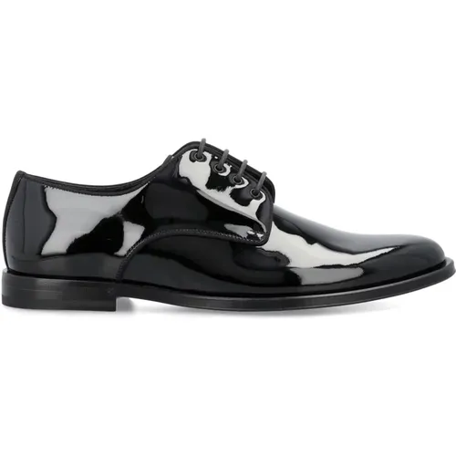 Glossy Derby Shoes , male, Sizes: 6 UK, 7 1/2 UK, 6 1/2 UK, 8 UK, 10 UK, 8 1/2 UK, 9 UK, 7 UK - Dolce & Gabbana - Modalova