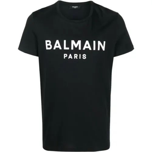 Eco-designed T-shirt with logo print , male, Sizes: XL - Balmain - Modalova