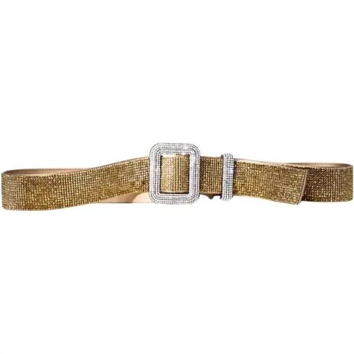 Golden Crystal Belt Vitty Style , female, Sizes: ONE SIZE - Benedetta Bruzziches - Modalova