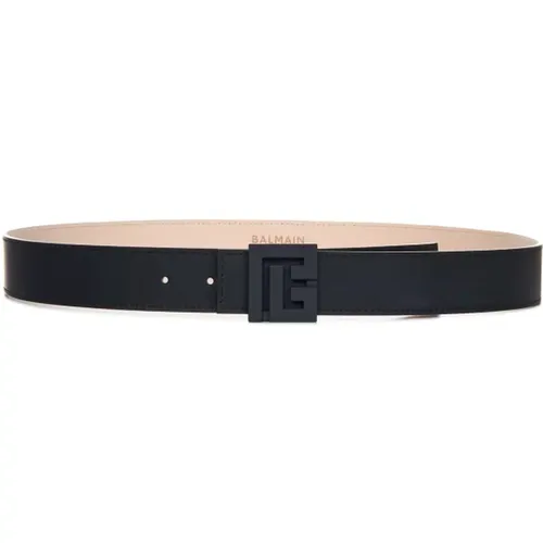 Leather PB Monogram Belt , male, Sizes: 115 CM - Balmain - Modalova