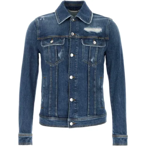 Stretch Denim Jacket , male, Sizes: M, L - Dolce & Gabbana - Modalova