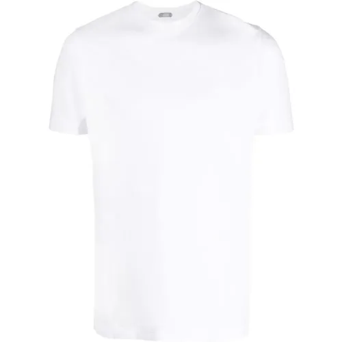 Baumwoll-T-Shirt mit 3 Knöpfen , Herren, Größe: L - Zanone - Modalova
