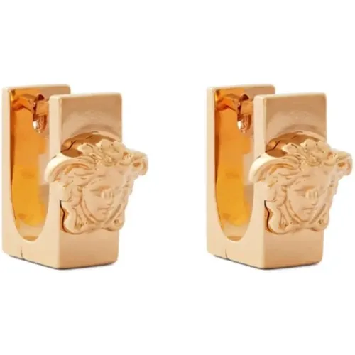 Medusa Logo Hinged Earrings Gold Tone , female, Sizes: ONE SIZE - Versace - Modalova