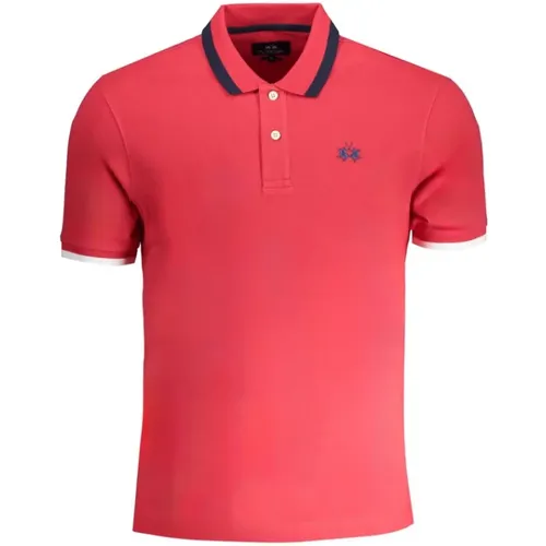 Rotes Baumwoll-Poloshirt mit Kurzen Ärmeln , Herren, Größe: XL - LA MARTINA - Modalova