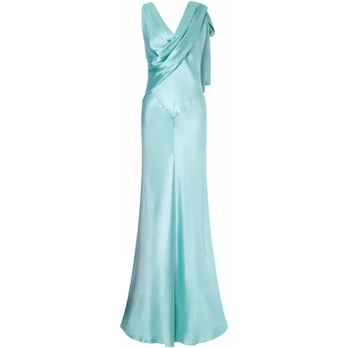 Sky Silk Maxi Dress , female, Sizes: M, S - alberta ferretti - Modalova