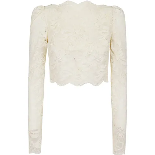 Floral Lace Long Sleeve Top , female, Sizes: XS, S - Paco Rabanne - Modalova