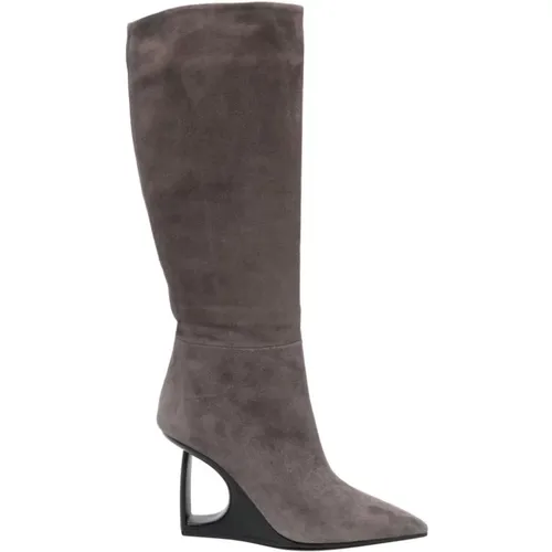 Wildleder Slip-On Keilabsatz Stiefel , Damen, Größe: 38 EU - Vic Matié - Modalova