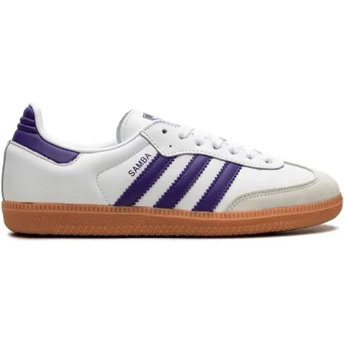 Weiße Sneakers mit Blauen und Beigen Details , Damen, Größe: 39 1/2 EU - Adidas - Modalova