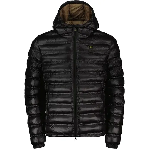 Schwarzer Moderner Urban Mantel , Herren, Größe: 2XL - Blauer - Modalova