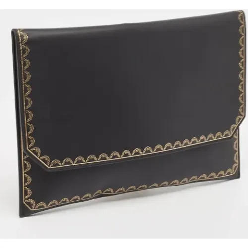 Pre-owned Leather clutches , female, Sizes: ONE SIZE - Cartier Vintage - Modalova