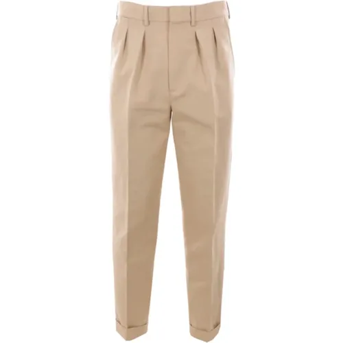 Pleated Cotton Trousers , male, Sizes: W34, W31, W32, W30, W33 - Tom Ford - Modalova